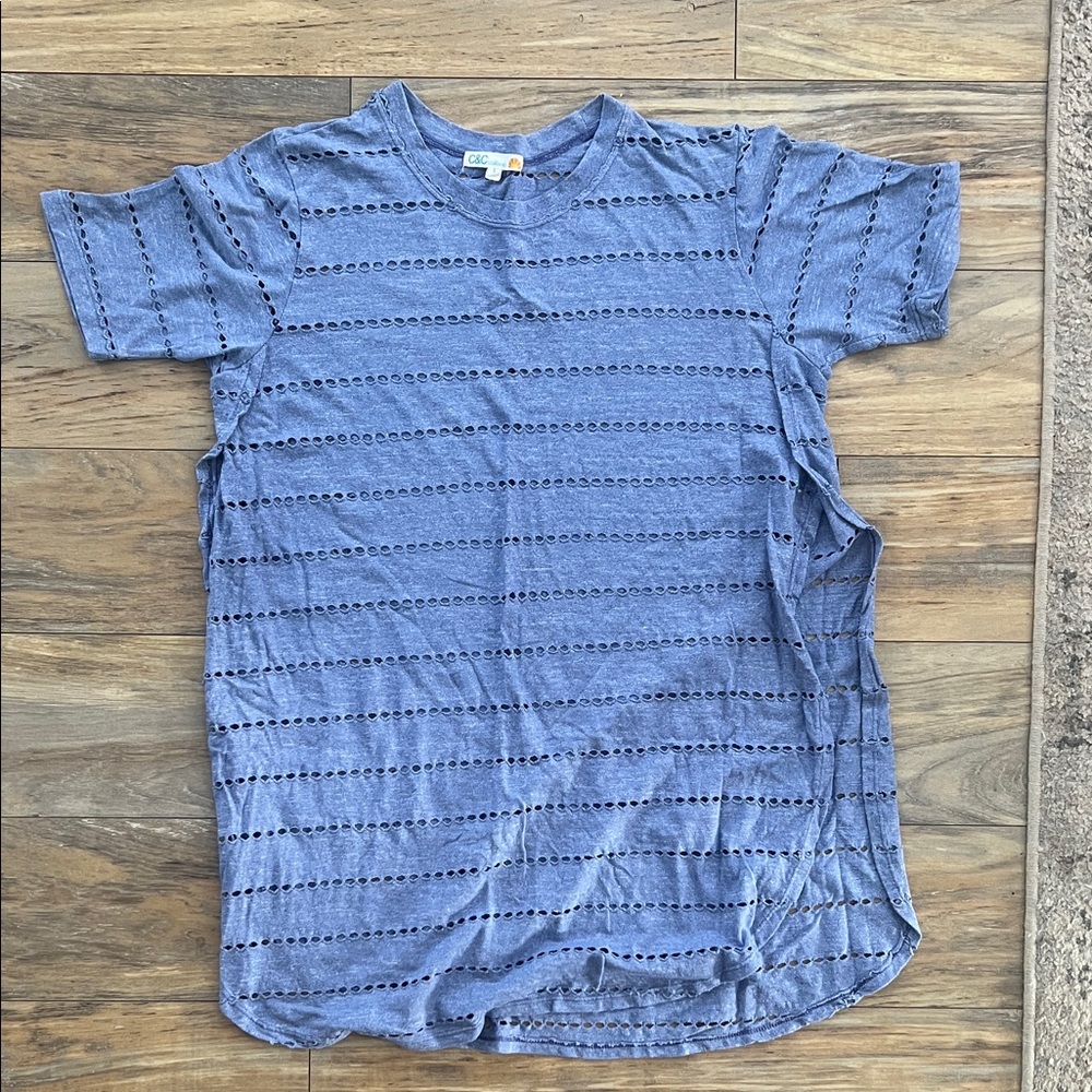 C&C California Periwinkle Eyelet Swim Coverup